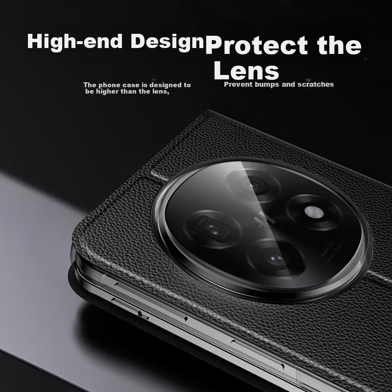 Zhilangni Magnetic Smart Flip Case for OPPO Find N5 Foldable Phone, Full Protection Genuine Leather Anti-Drop Stand Cover for Men And Wome