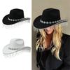 Heavy Diamond Cowboy Hats Tassels Crystal Hat for Disco House Cocktails Parties Vacation Sparkly Tassels for Comedian