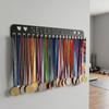 Organizer Large Capacity Medal Display Rack Sturdy Wall Mounted Award Hanger Holder Black Iron Award Medal Hanger Award Holder