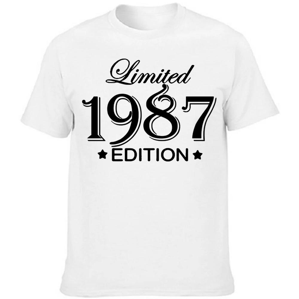 Novelty Awesome 1987 38 Years Old T Shirts Tee Tops Round Neck Short-Sleeve Fashion Tshirt Clothing Casual Basic T-shirts