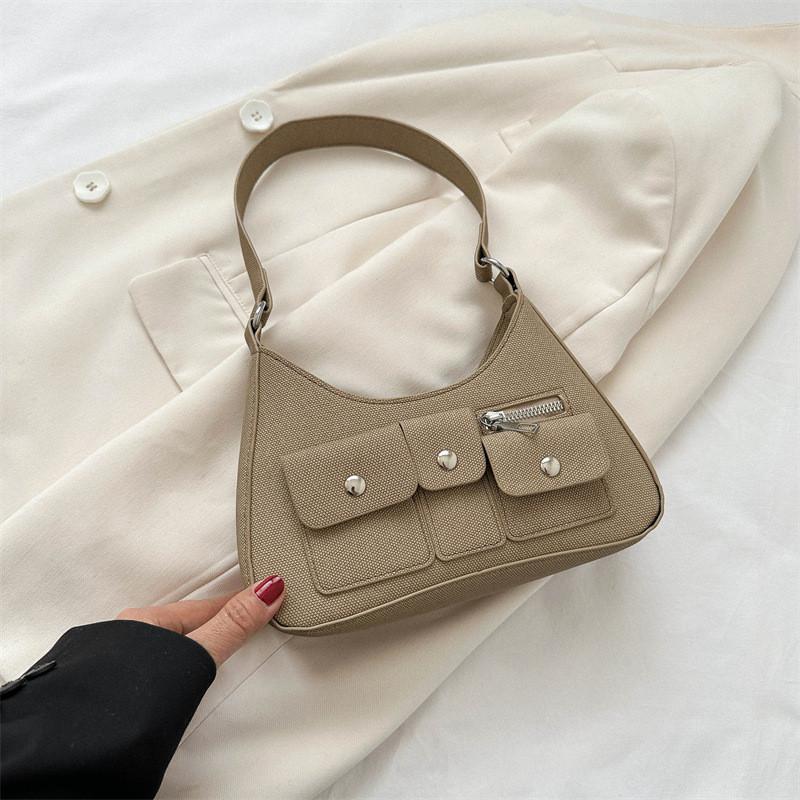 

Chic Shoulder Bag For Women Stylish Underarm Bag In Black White Khaki Pink Colors хакі