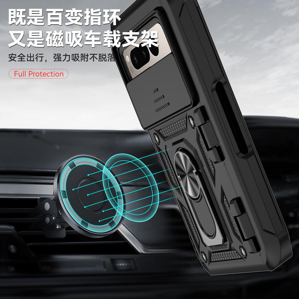 Suitable for Pixel Fold Sergeant Ring Anti-drop Mobile Phone Case Google Flod Creative Window Case