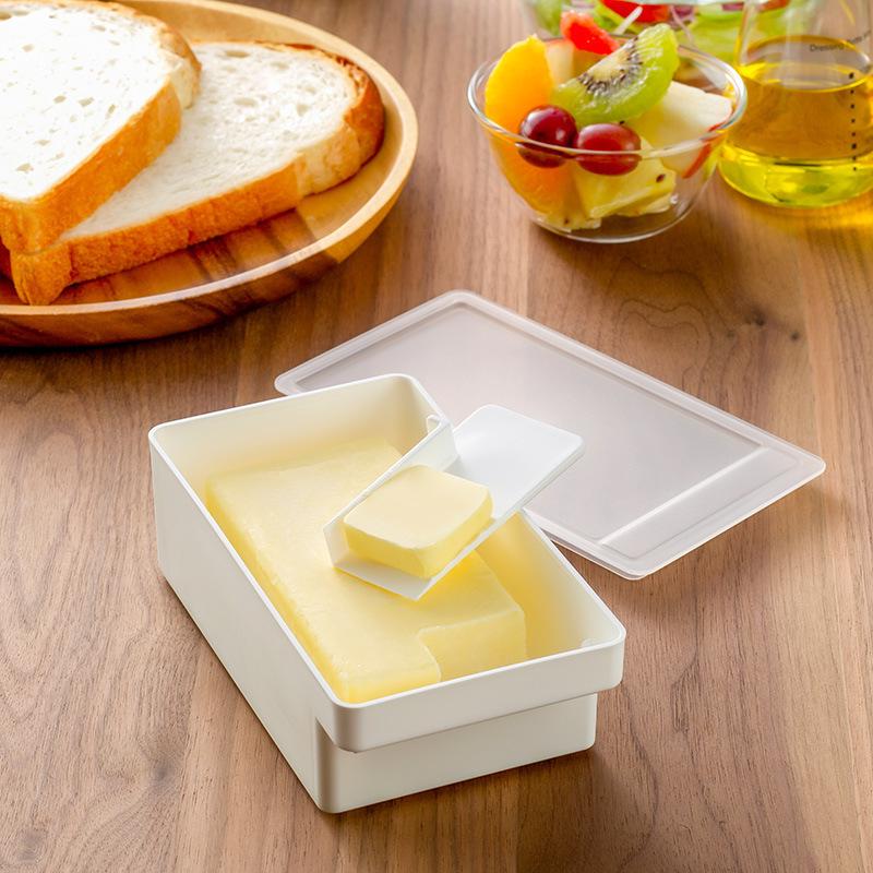 Butter & Cheese Cutter with Storage Box - Fresh-Keeping Organizer for Fridge & Freezer.