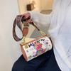 Korean Style 2025 Autumn Chic Women's Crossbody Graffiti Cylinder Handbag