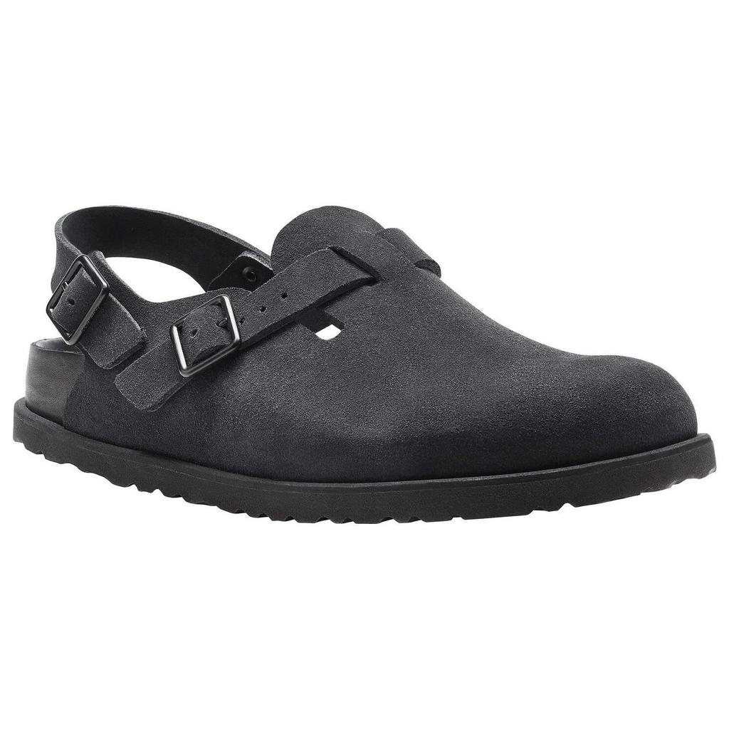 Birkenstock Suede Versatile Fashion Closed-Toe Slippers Unisex slippers Black 1025897