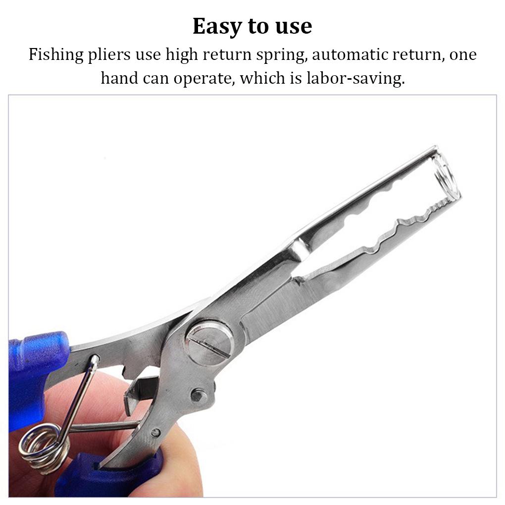 Fishing Pliers Stainless Steel Anti-skid Plastic Handle Fish Hook Remover Scissor Tackle Equipment Tools Supplies