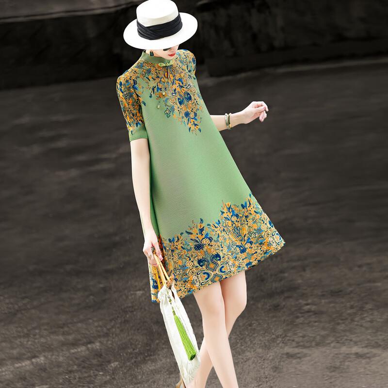 Lansere 2026 Sommer Neues Chinesisches Stil Gedrucktes Cheongsam Midi-Kleid