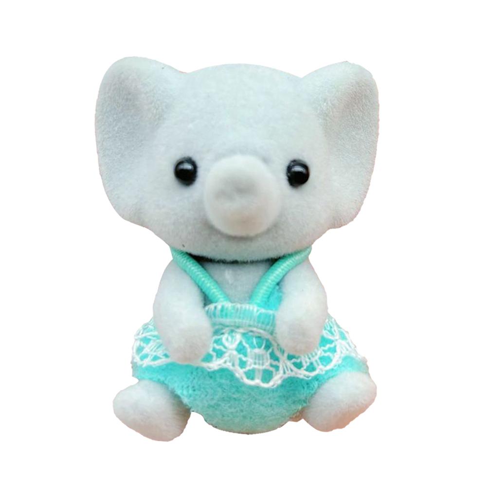 

5CM Elephant Cute Dolls Families Model Plush Dolls Animal Character Series Desktop Ornaments Miniature Accessories Home Gifts