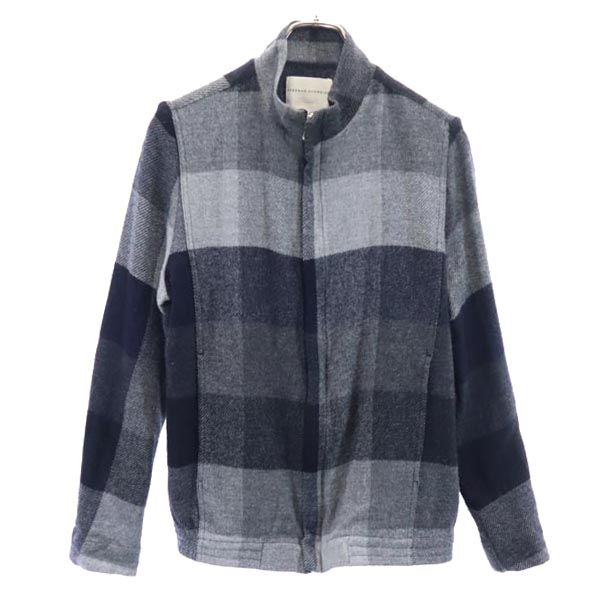 

STEPHAN SCHNEIDER Check Pattern Stand collar Wool jacket 3 Gray Men s Used
