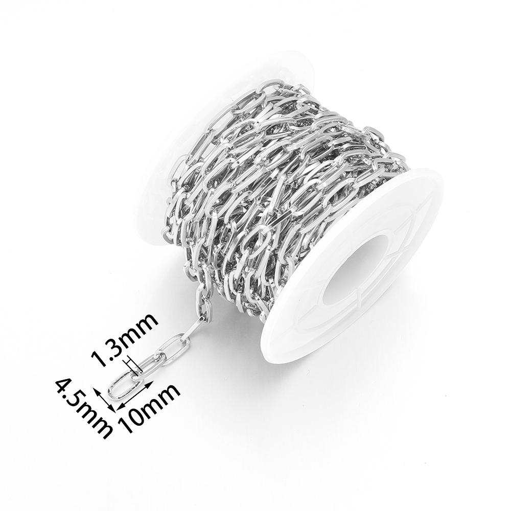 5 Yards/Rolle Metall-Aluminium-Kette Dreifach-Gliederkette Für Schmuckherstellung DIY Handgemachter Halsketten-Armband-Taschen-Zubehör Zubehör