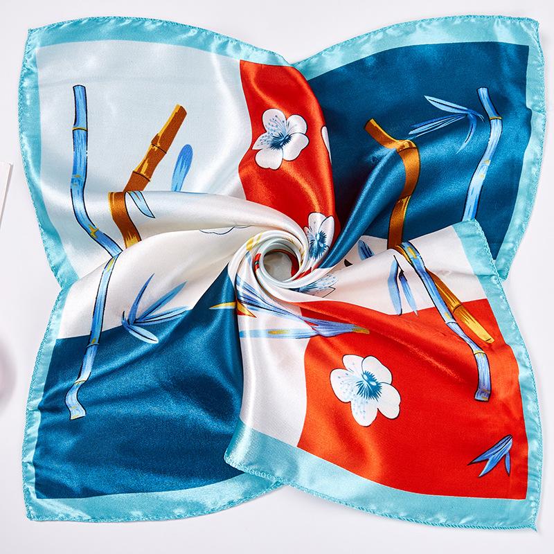 Light Luxury 50Cm Small Square Scarf Chain Printed Silk Scarf Women'S Thin Neck Protection Scarf Cheap Silk Scarf Gift