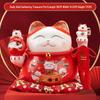 Large Ceramic Lucky Cat Ornament: Creative Piggy Bank & Home Decoration Gift