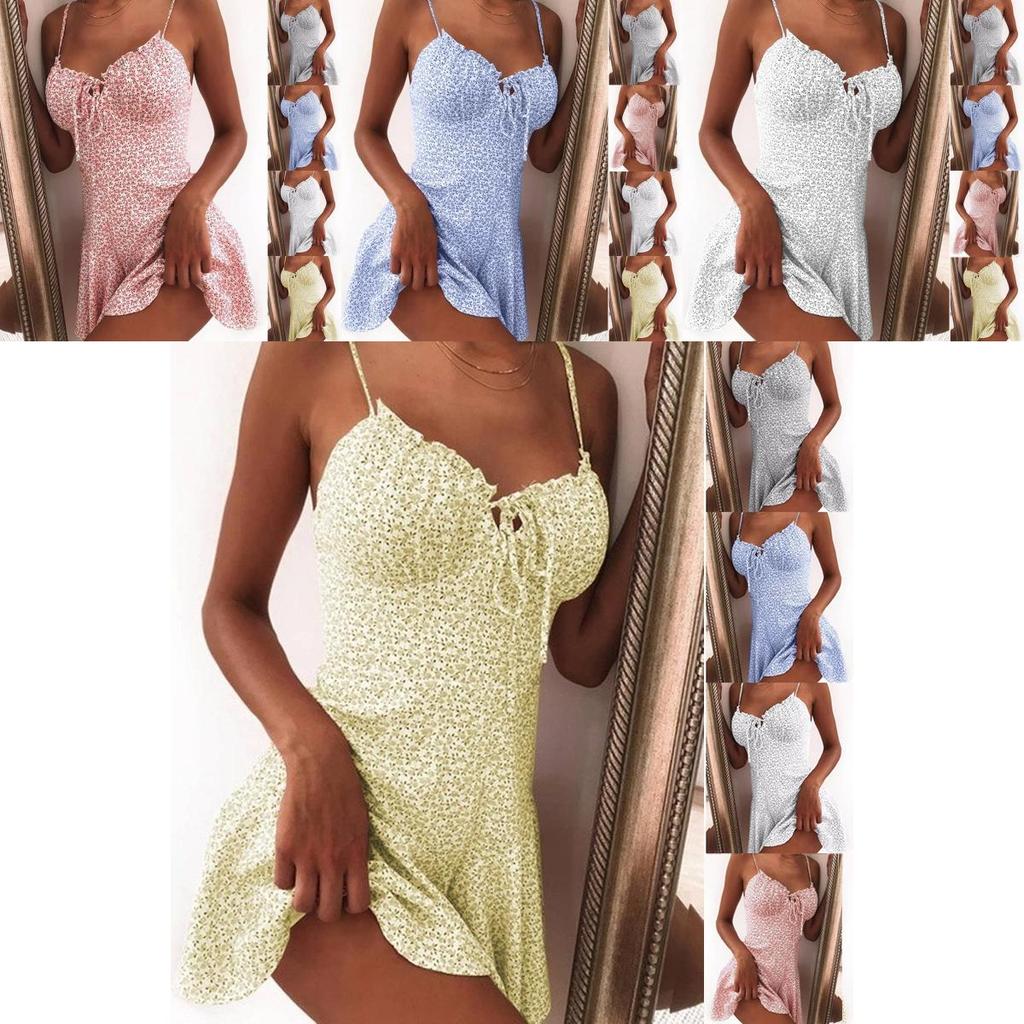 Stilvolles Ärmelloses Mini-Kleid mit Blumendruck für Damen, Perfekt für Sommertage am Strand