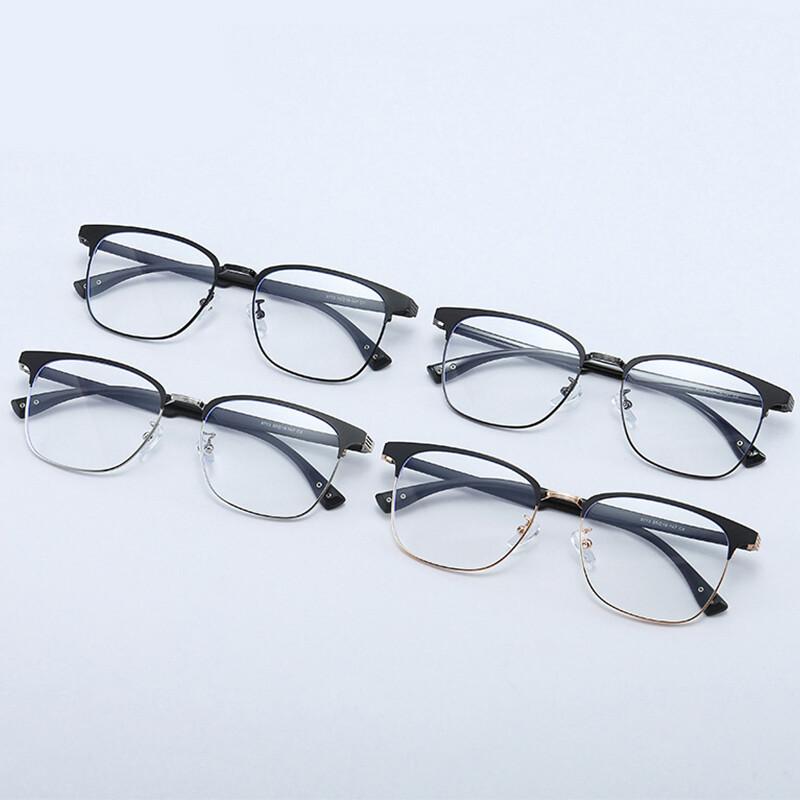 Half Frame Reading Glasses Men Anti Blue Light TR90 Prescription Diopter Glasses for Business Male Presbyopic Eyewear