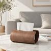 Practical Napkin Holder for Living Room Tissue Box Holder, Natural Wood Storage Organizer, Decorative Rectangular Desktop Case Office Desk Dispenser,