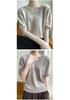 Tricou de bază pentru femei, cu gât în V, tricotaj larg din lână pură, cu mânecă scurtă, din cașmir