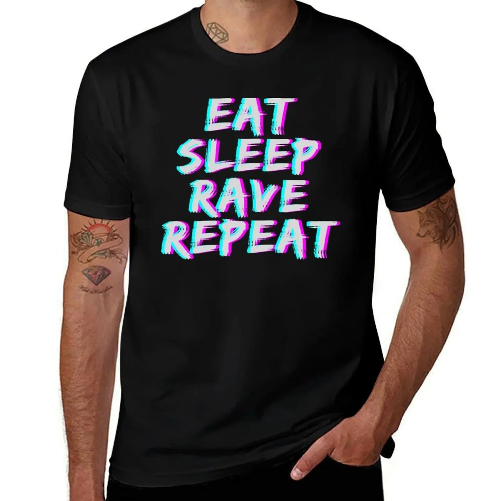 Eat Sleep Rave Repeat T-Shirt sublime anime stuff shirts graphic tee sweat mens clothes L