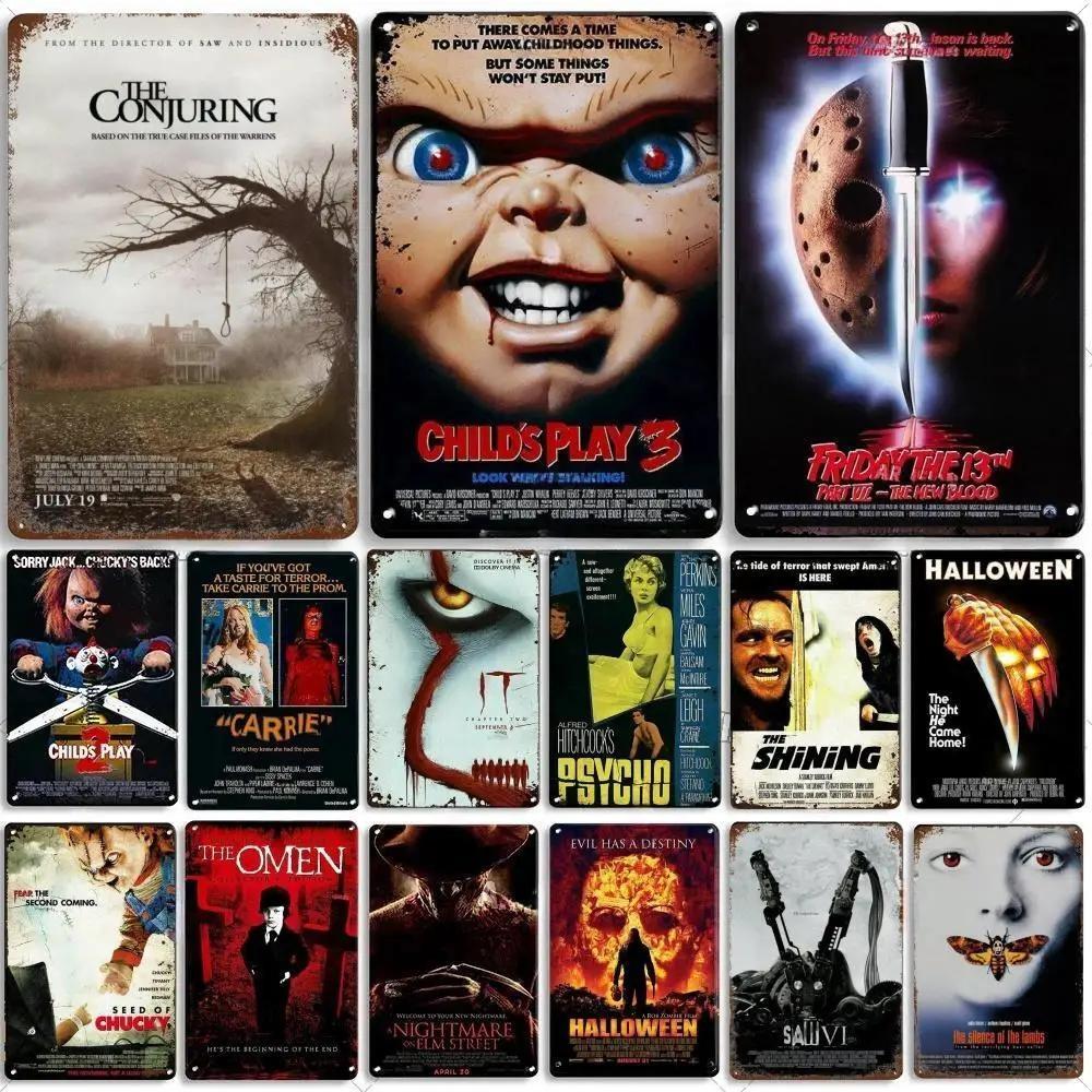 Horror Movie Metal Sign Garage Man Cave Pub Wall Decor 20x30cm