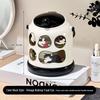 Tirola Vintage Style Color-Block Desktop Trash Can Set