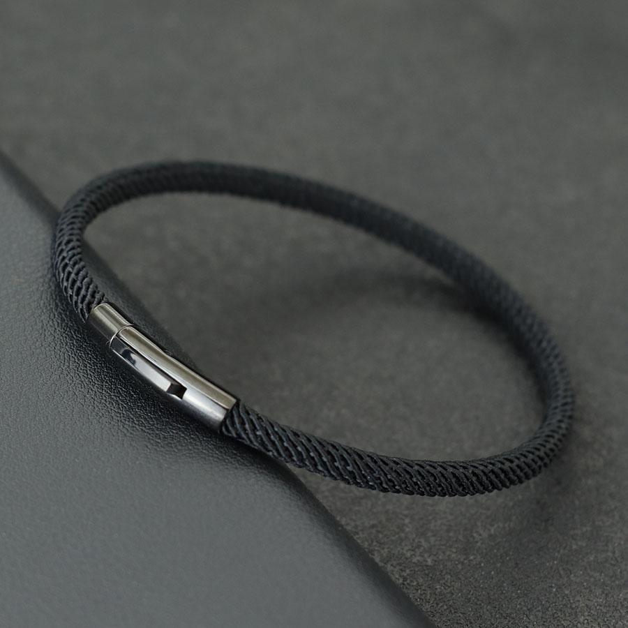 Minimalist Elegance Rope Bracelet Men Grade A 4mm Thread Braslet Homme Stainless Steel Buckle Pulseiras Masculina Armband Herren
