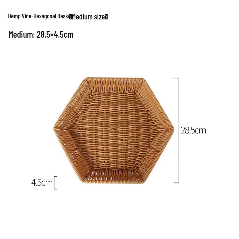 Set of 3 Imitation Rattan Hexagonal Snack Baskets