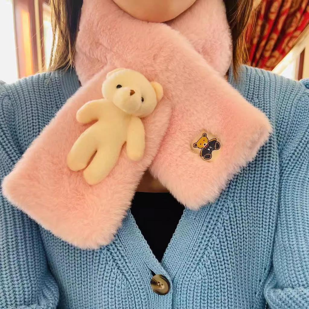 Newcomer Discount: Little Bear Plush Scarf - Cute Doll Winter Neck Warmer for Girl