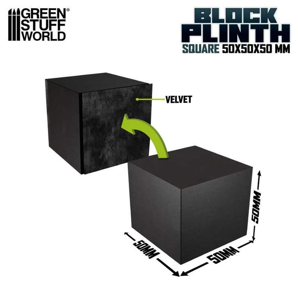 Green Stuff World Display Stand, Square Prism Block, 5cm x 5cm, Black, Hobby Accessory, GSWD-1809