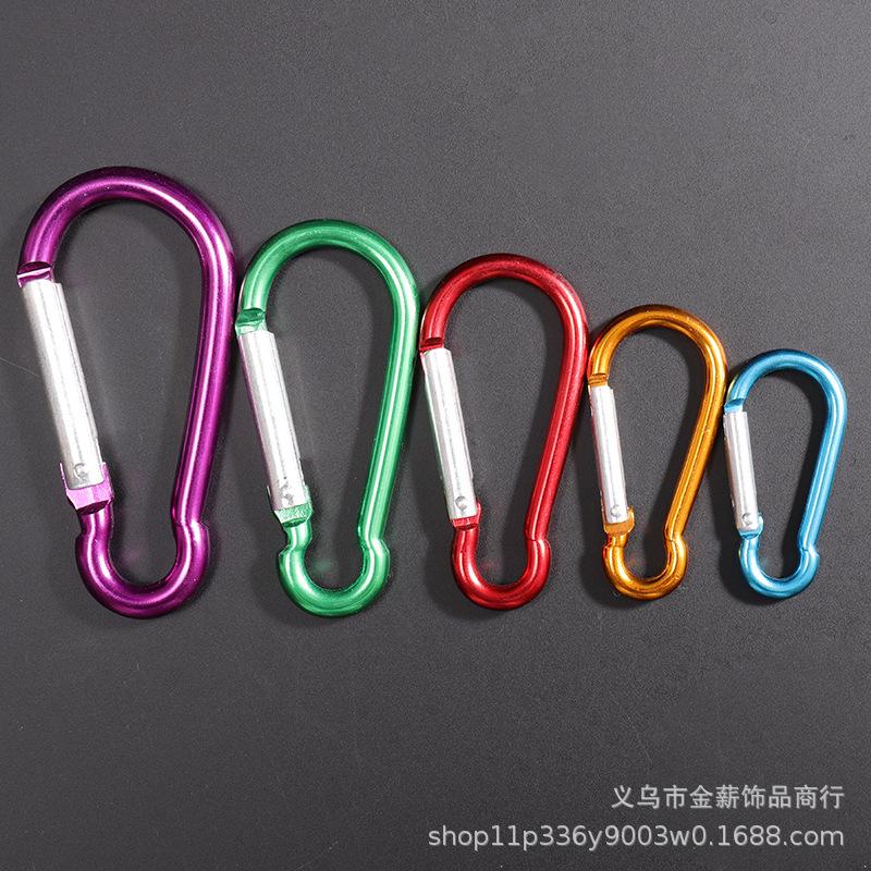 

Gourd-Shaped No. 5 Carabiner: Snap Hook Bag Buckle with LED Light - Aluminum Alloy Kettle Clip for Climbing Black