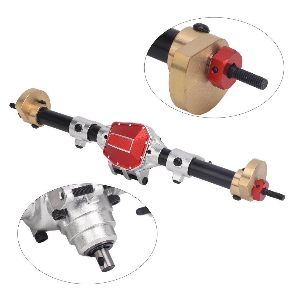 RC Rear Axle Assembly Replacement RC Rear Axle with 27T 8T Internal Mounting Gear for SCX10 PRO Silver