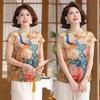 New Style Summer Top for Middle-Aged Women: Chinese National Style, Plus Size, Casual Wear