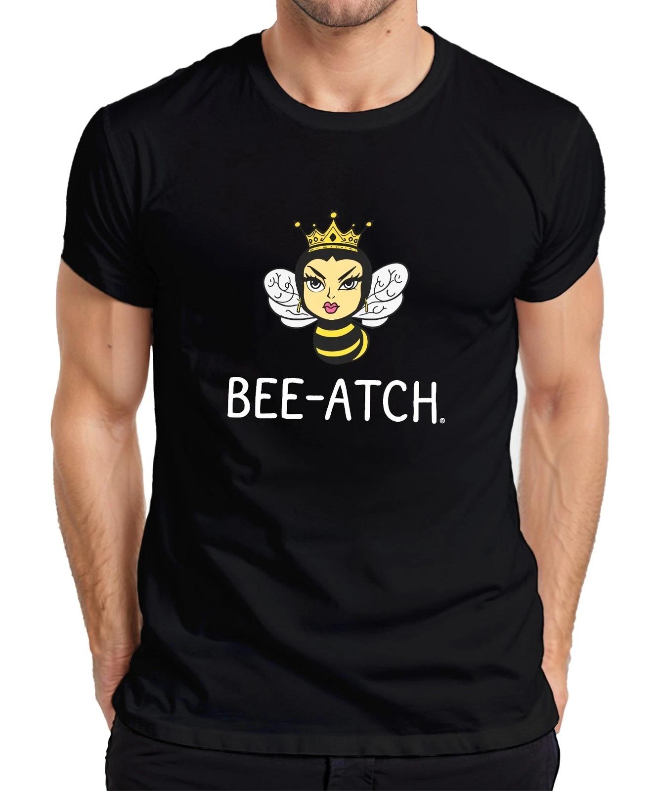 BEE-ATCH Königin Biene Krone frech Bienenqueen Feministisch Retro Herren T-Shirt XL