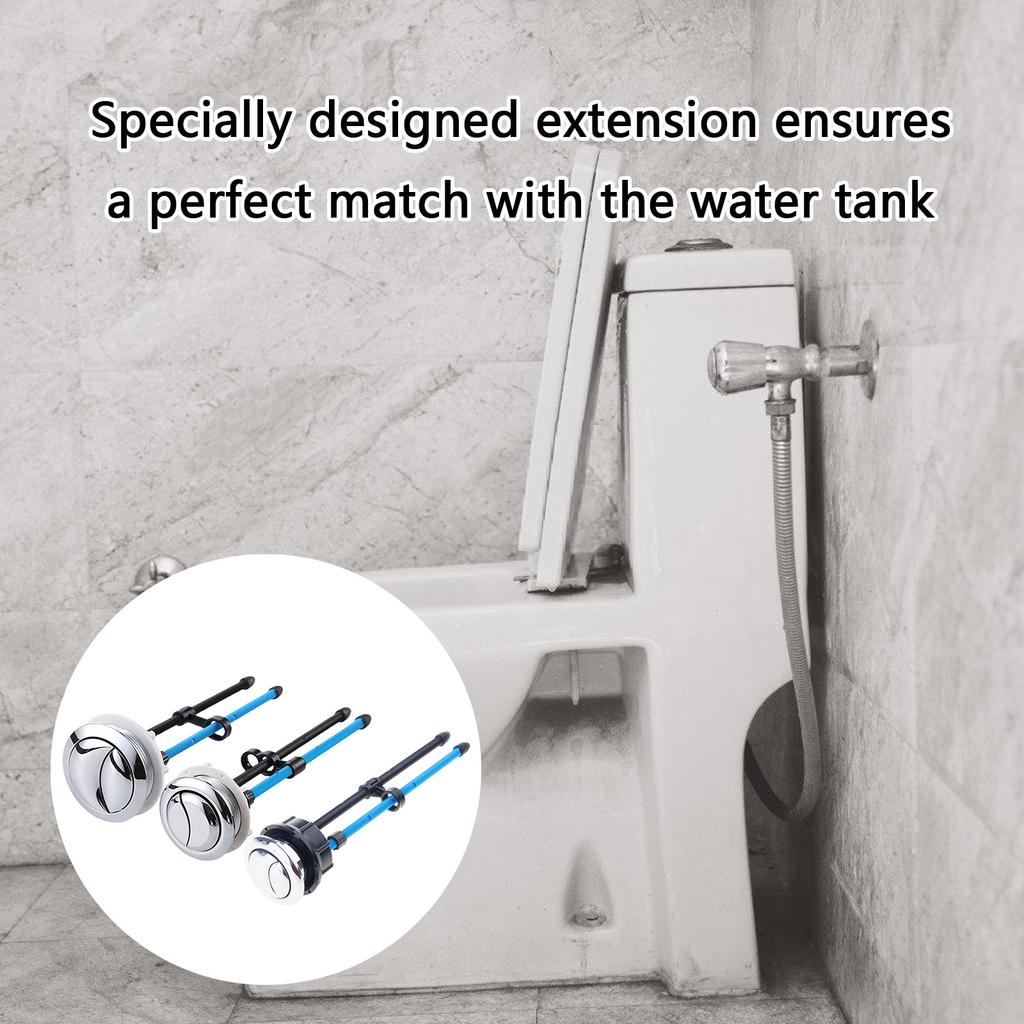 Dual Button Toilet Tank Parts Extended Toilet Tank Repair Tool Simple Install for Easy Installation & Silent Flushing