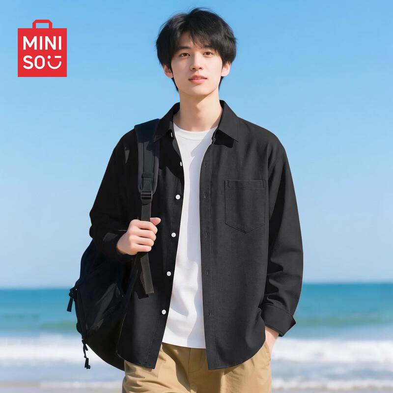 MINISO Men's Minimalist Oxford Button-Down Shirt