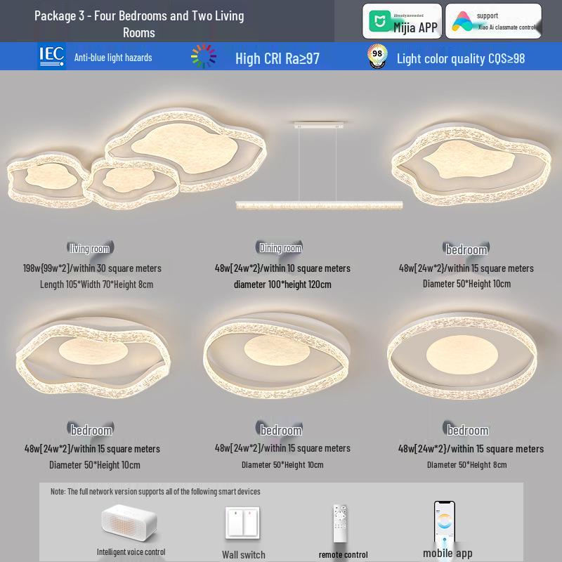 Modern Minimalist Ceiling Light Package for Living Rooms & Bedrooms