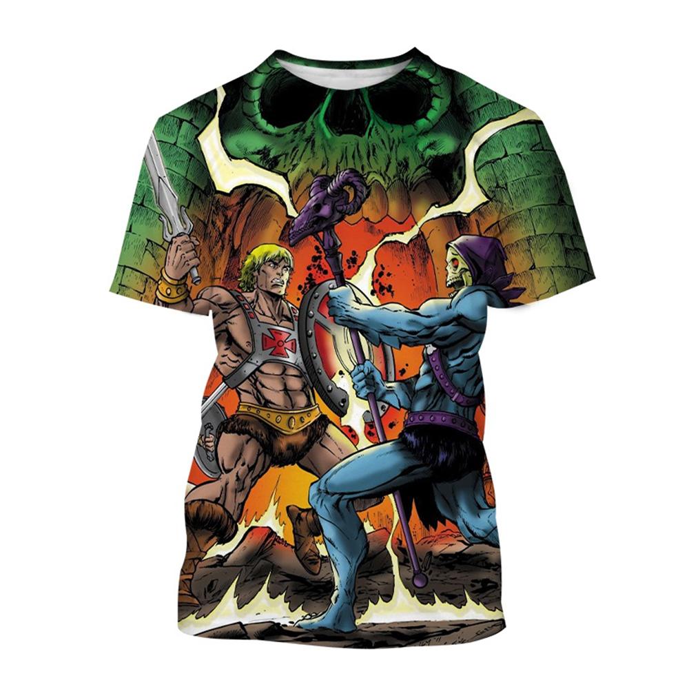 Camiseta de manga corta con estampado 3D para niños,camisa de Anime de dibujos animados,He-Man,Universe Master,informal,