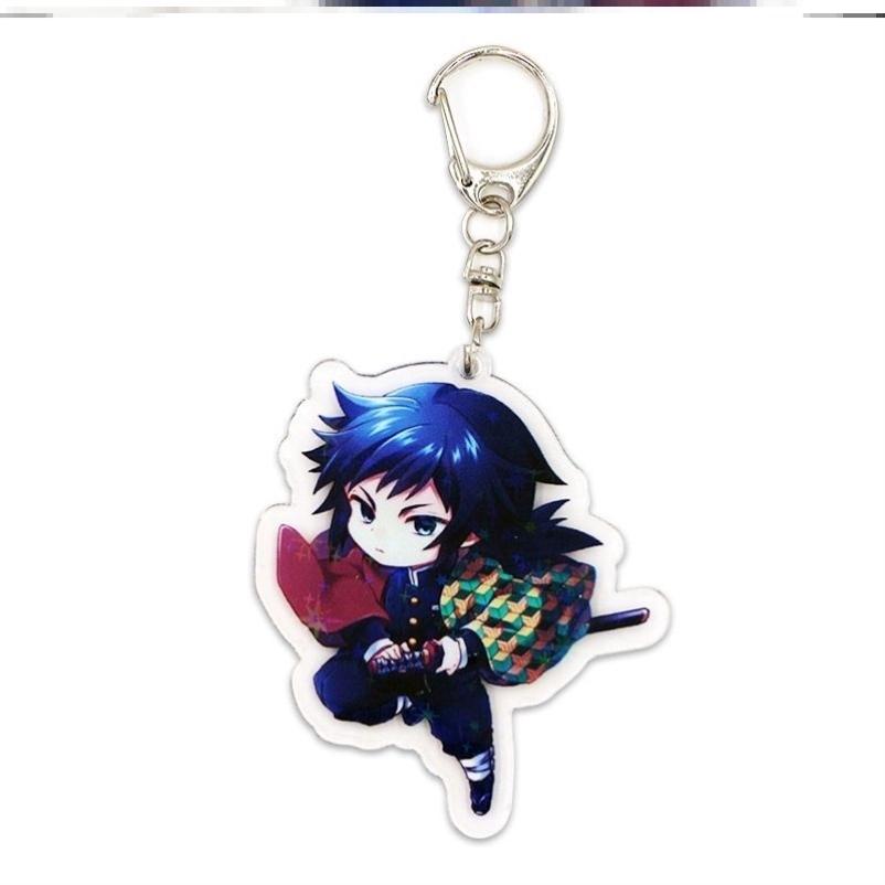 Keychain Pendant Anime Demon Slayer Kimetsu No Yaiba Kamado Tanjirou Double Sided HD Bag Pendant Gift For Fans Cosplay Props Jewelry Gift