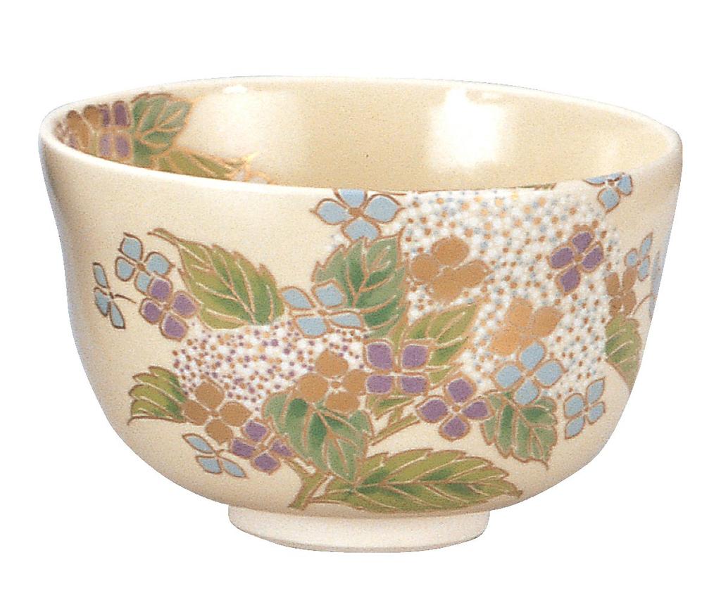 Miyachi Eikou Matcha Bowl Bílá Průměr x Výška Ninsei Hydrangea Prezentační krabice Velikost 12,4 7,8 cm