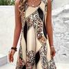 Paisley Leopard Pattern Design Quick Dry Women's Casual Tank Top Dress