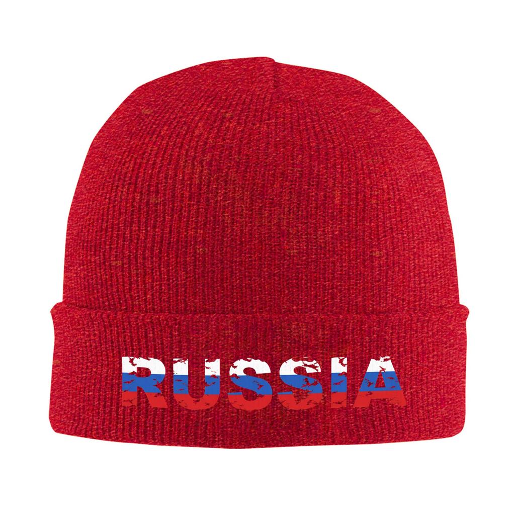 Russian Coat of Arms Knitted Hat Russia Emblem Street Caps Unisex Women Unisex Kpop Beanie Hats Winter Design Elastic Bonnet Hats