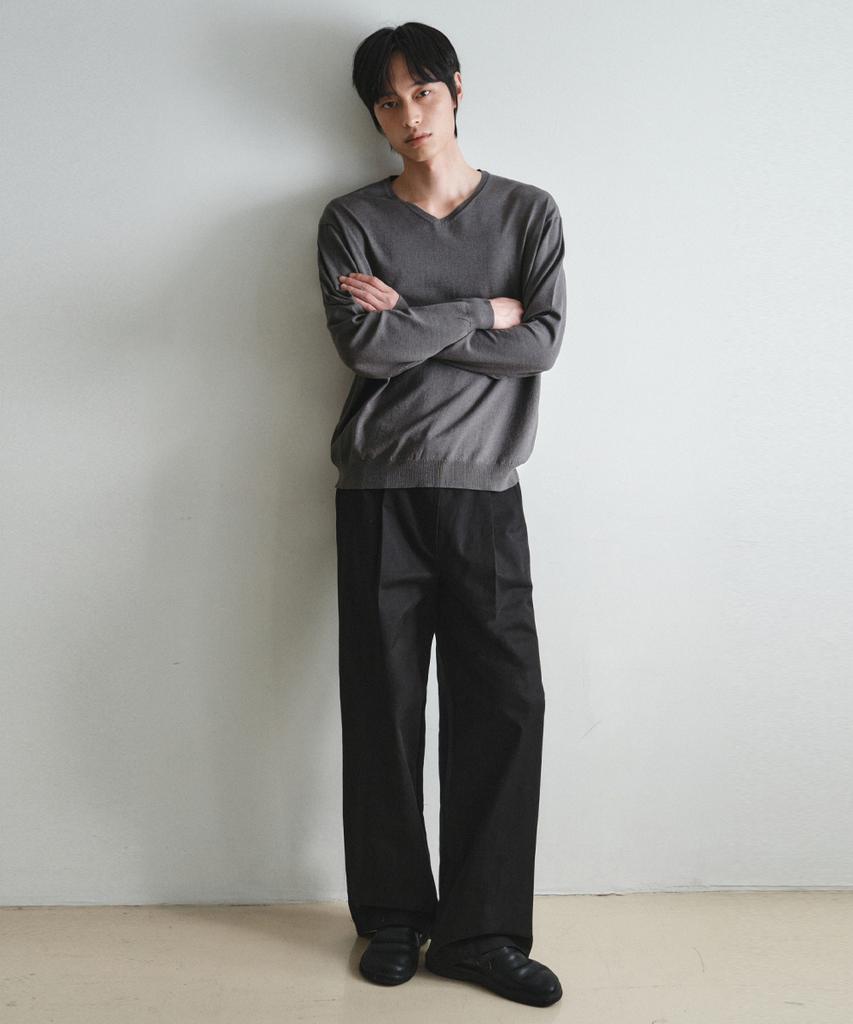 Wednesday Oasis Washable Minimal V-Neck Knit_Brown(Wc26-Kn20)