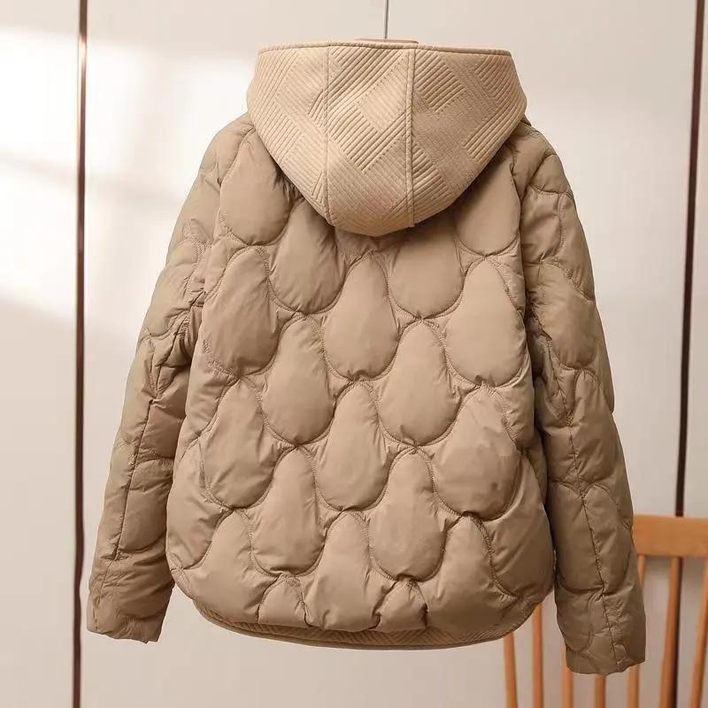 Women's Winter Solid Knitted Clothes Loose Hooded Thickened Short Bread Clothing