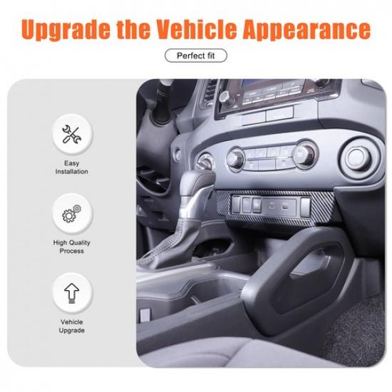 ABS Carbon Fiber Center Button USB Panel Cover Trim For Nissan Frontier +