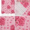 2D FLAT PRINTING 2pcs Curtains (Without Rod) Valentine's Pink Roses Pattern Modern Curtains Fabric Curtains Eid al-Fitr Suitable