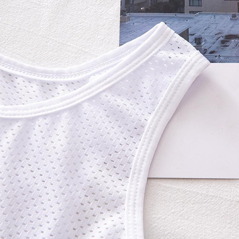 Women Net Chest Breast Binder Tomboy FTM Stretchy Sports Bra Vest Tank Top