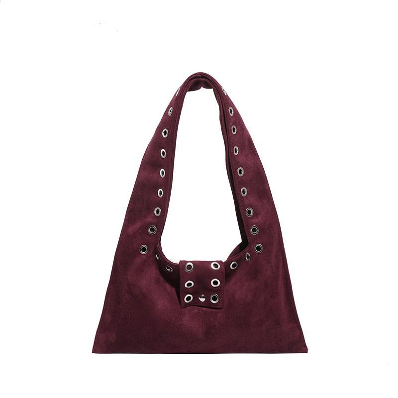 Retro Rivet Bag Armpit Motorcycle Style Hand Dumpling Niche Design One-shoulder Tote
