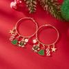 Christmas Gingerbread Xmas Tree Candy Star Snowman Santa Claus Reindeer Hoop Drop Earrings Holiday Jewelry Gift For Women Men