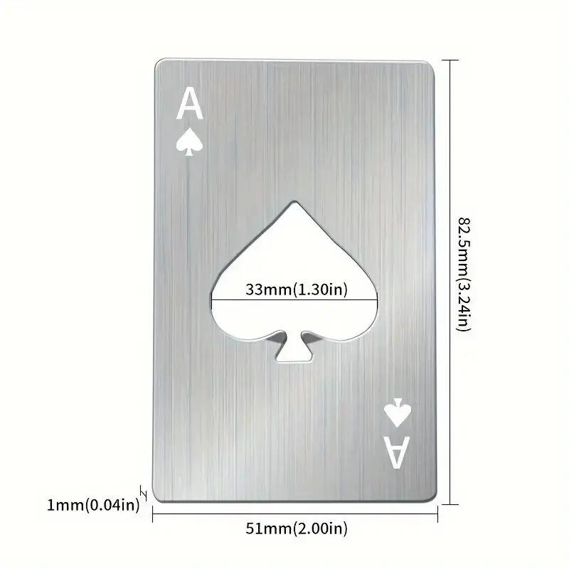 

Spades A Credit Card Bottle Opener Creative Poker-shaped Stainless Steel Household Tools Beer Bottle Opener