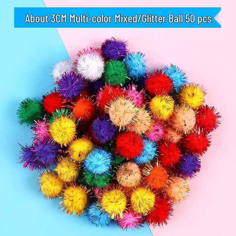 Mixed Color Fluffy Pom Poms: High Elasticity Handmade Plush Balls for DIY Decorative Accessories