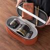 High-end Leather Bag Travel Kung Fu Tea Set Ceramic One Pot Three Four Six Cups Company Commemorative Gift