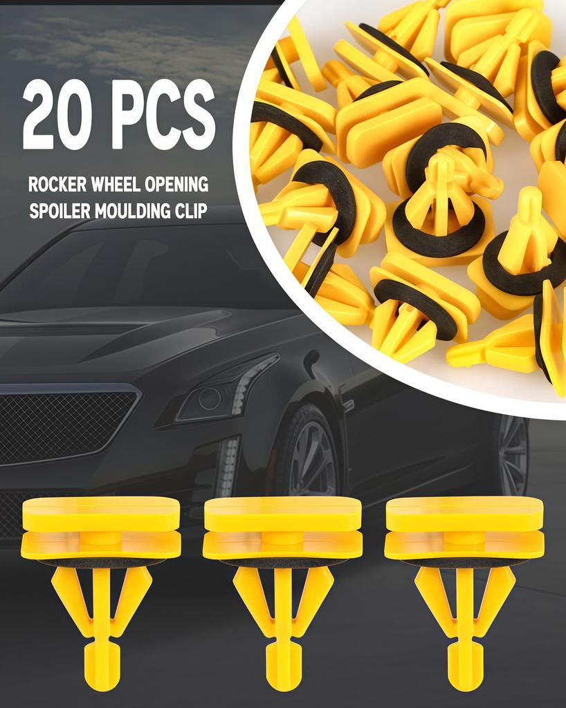 Compatible Fastener Clip for Cadillac, Chevrolet, Jeep, and Buick Car Door, Side Skirt, Fender Flare Trim